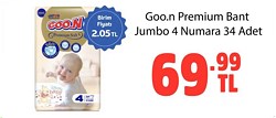 Goo.n Premium Bant Jumbo 4 Numara 34 Adet