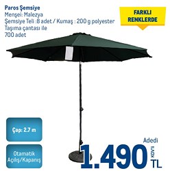 Paros Şemsiye Çap:2.7 m