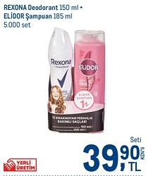 Rexona Deodorant 150 ml + Elidor Şampuan 185 ml