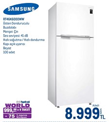 Samsung RT46K6000WW Üsten Donduruculu Buzdolabı