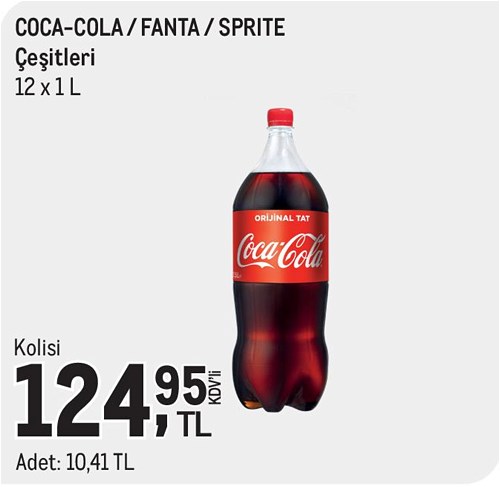 Coca-Cola/Fanta/Sprite Çeşitleri 12x1 l