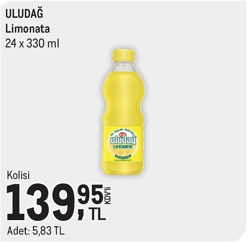Uludağ Limonata 24x330 ml
