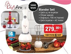 Chef's Pro 1000 W El Blender Seti