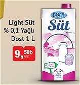 Dost Light Süt %0.1 Yağlı 1 L