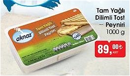 Aknaz Tam Yağlı Dilimli Tost Peyniri 1000 g