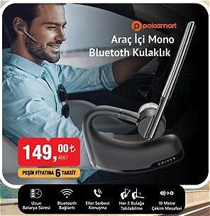 PoloSmart Araç İçi Mono Bluetoth Kulaklık