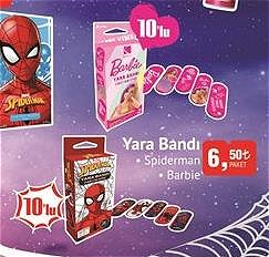 Spiderman/Barbie Yara Bandı 10'lu
