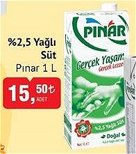 Pınar %2.5 Yağlı Süt 1 L