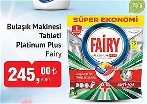 Fairy Platinum Plus Bulaşık Makinesi Tableti 75'li