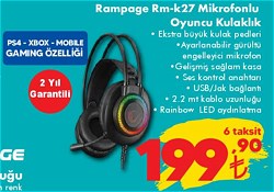Rampage RM-K27 X-JAMMER RGB Mikrofonlu Oyuncu Kulaklığı