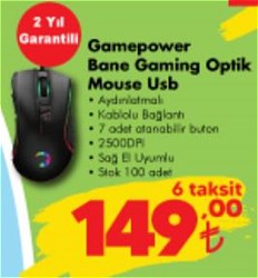 Gamepower Bane Kablolu Optik Oyuncu Mouse