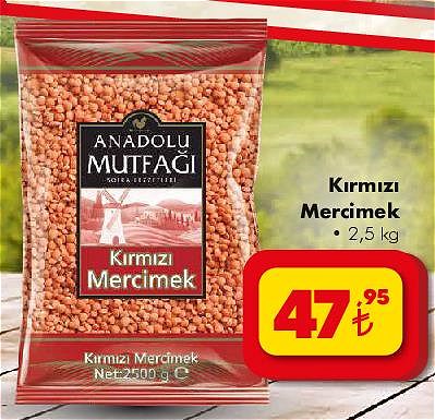 Anadolu Mutfağı Kırmızı Mercimek 2,5 kg