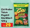 A101 26 Eylül 2024 Kataloğu Ülker Çizi Çıtır Tulum Peyniri ve Köz Biber Aromalı Süper Boy Kraker 120 gr