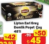 A101 22 Şubat 2025 Kataloğu Lipton Earl Grey 3.2 gr 48'li Bergamotlu Demlik Poşet Çay