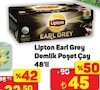 A101 1 Mart 2025 Kataloğu Lipton Earl Grey 3.2 gr 48'li Bergamotlu Demlik Poşet Çay