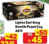 A101 8 Mart 2025 Kataloğu Lipton Earl Grey 3.2 gr 48'li Bergamotlu Demlik Poşet Çay