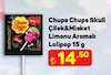 A101 4 Haziran 2026 Kataloğu Chupa Chups Skull 15 gr Çilek ve Misket Aromalı Lolipop Şekerleme