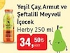 Bim 26 Ağustos 2025 Kataloğu Herby Yeşil Çay,Armut ve Şeftalili Meyveli İçeçek 250 ml 