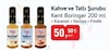 Bim 30 Eylül 2025 Kataloğu Kent Boringer Kahve ve Tatlı Şurubu 200 ml Çeşitleri
