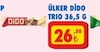 Şok 20 Eylül 2025 Kataloğu Ülker Dido Trio Beyaz Sütlü Bitter Çikolatalı Gofret 36.5 gr