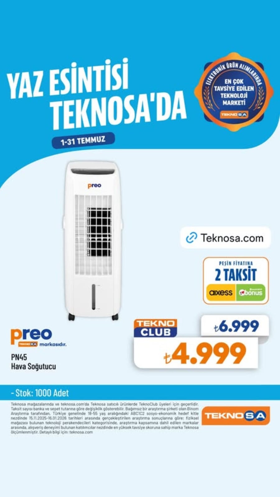 Teknosa 1 Temmuz 2026 İndirim Kataloğu