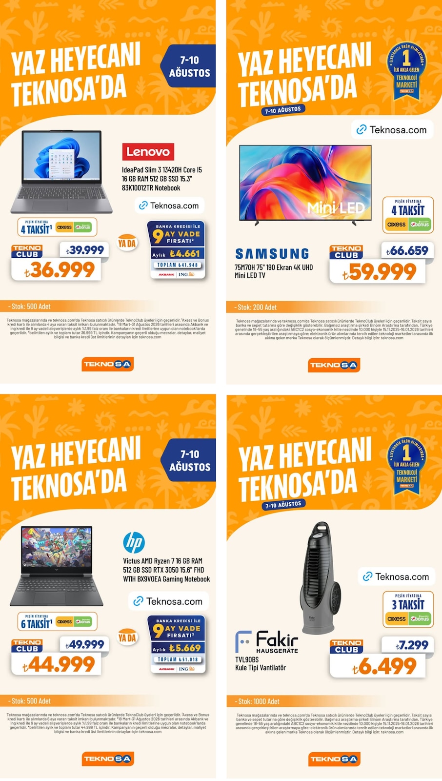 Teknosa 7 Ağustos 2026 İndirim Kataloğu