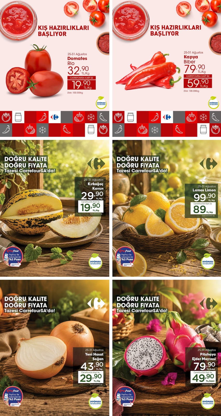 CarrefourSA 25 Ağustos 2026 Manav İndirimleri