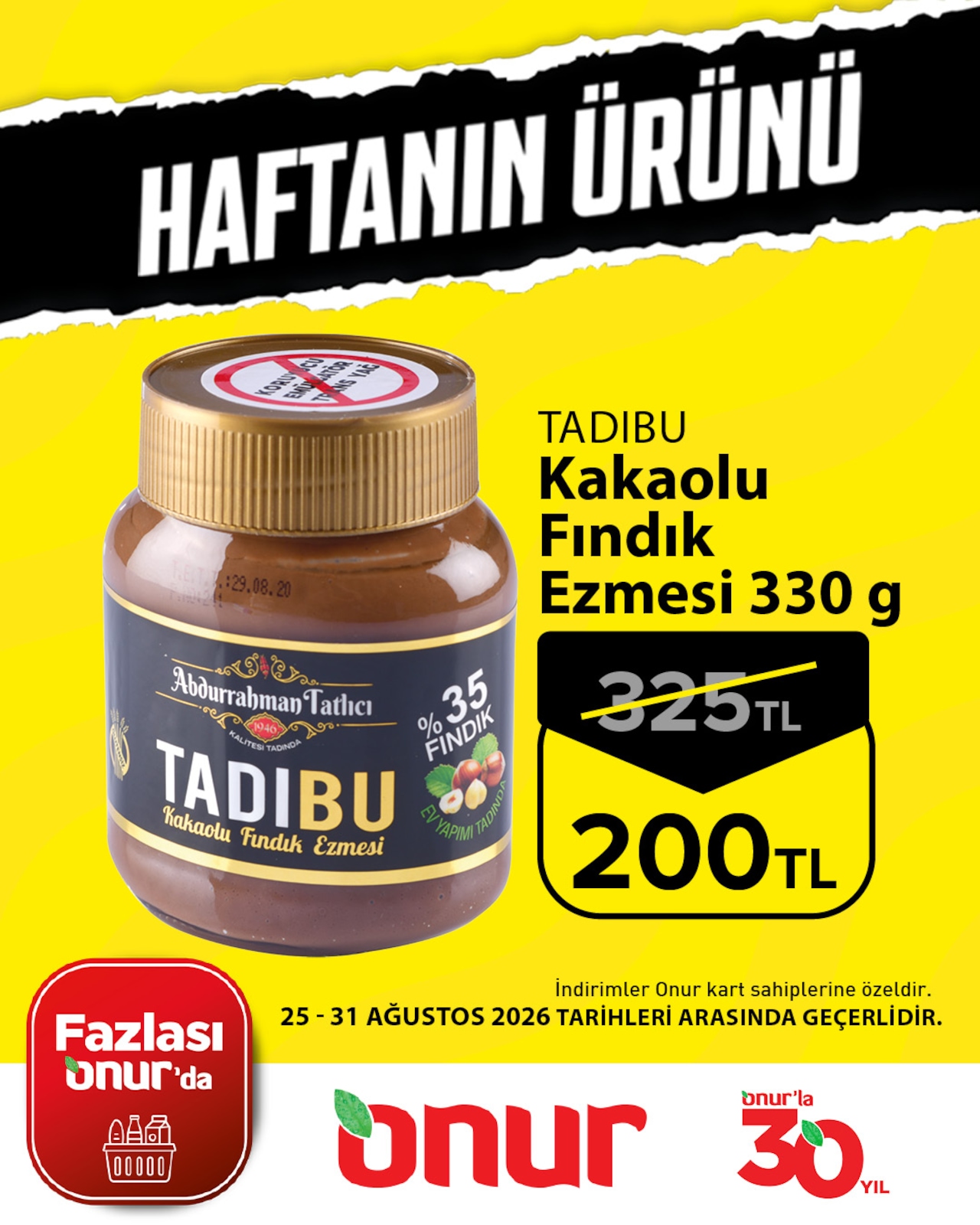 Onur Market 25 Ağustos 2026 Aktüel Katalog