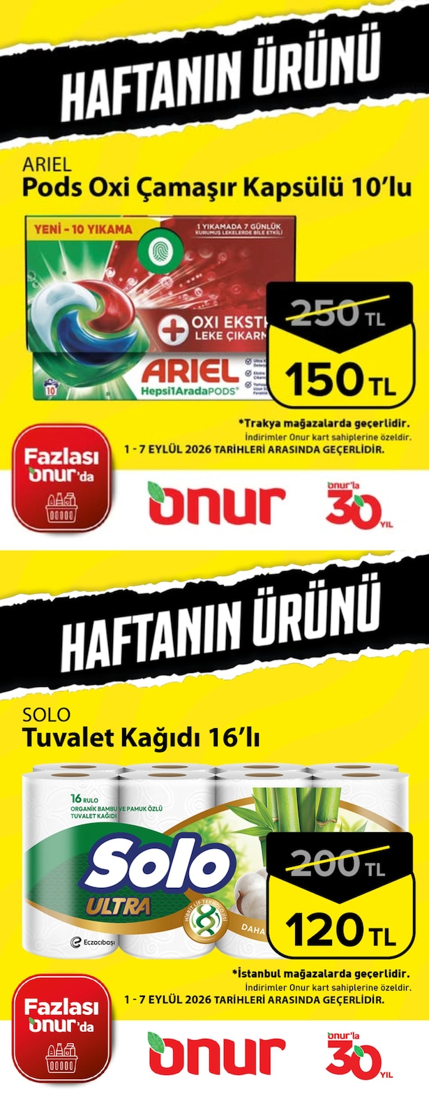 Onur Market 1 Eylül 2026 Aktüel Katalog