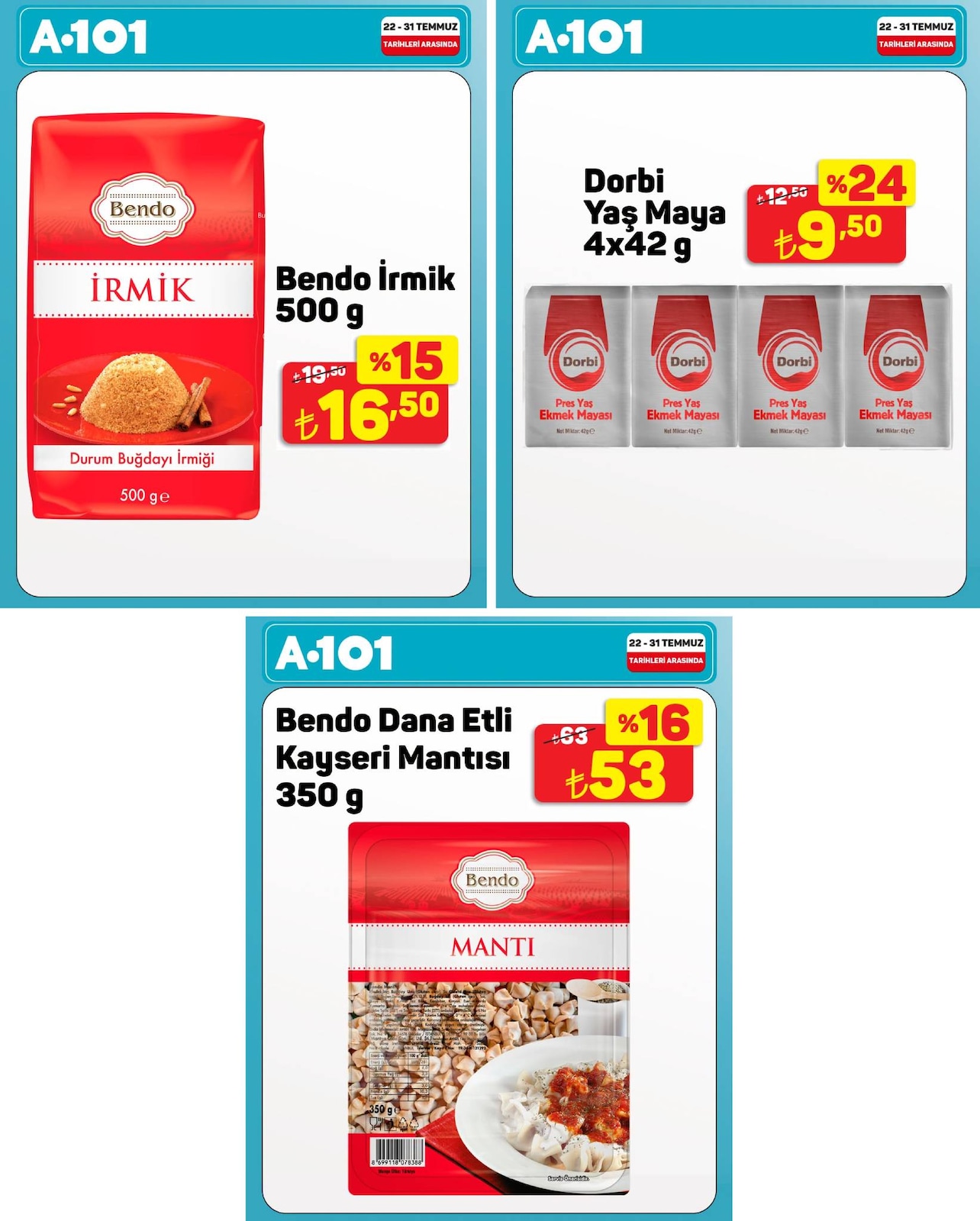 A101 22 Temmuz 2026 Instagram Fırsatları