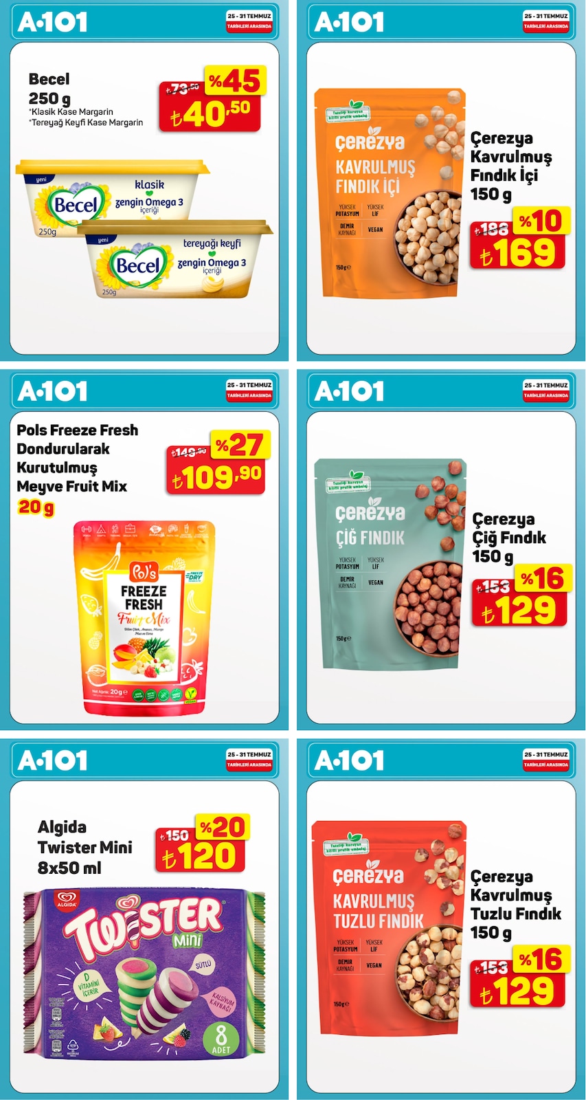 A101 25 Temmuz 2026 Instagram Fırsatları