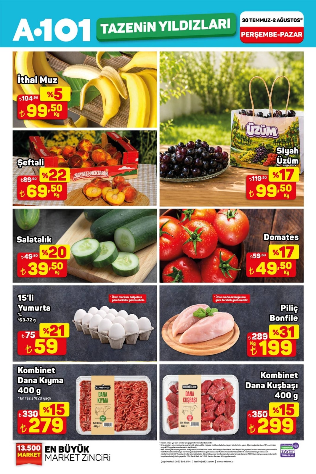 A101 30 Temmuz 2026 Manav İndirimleri