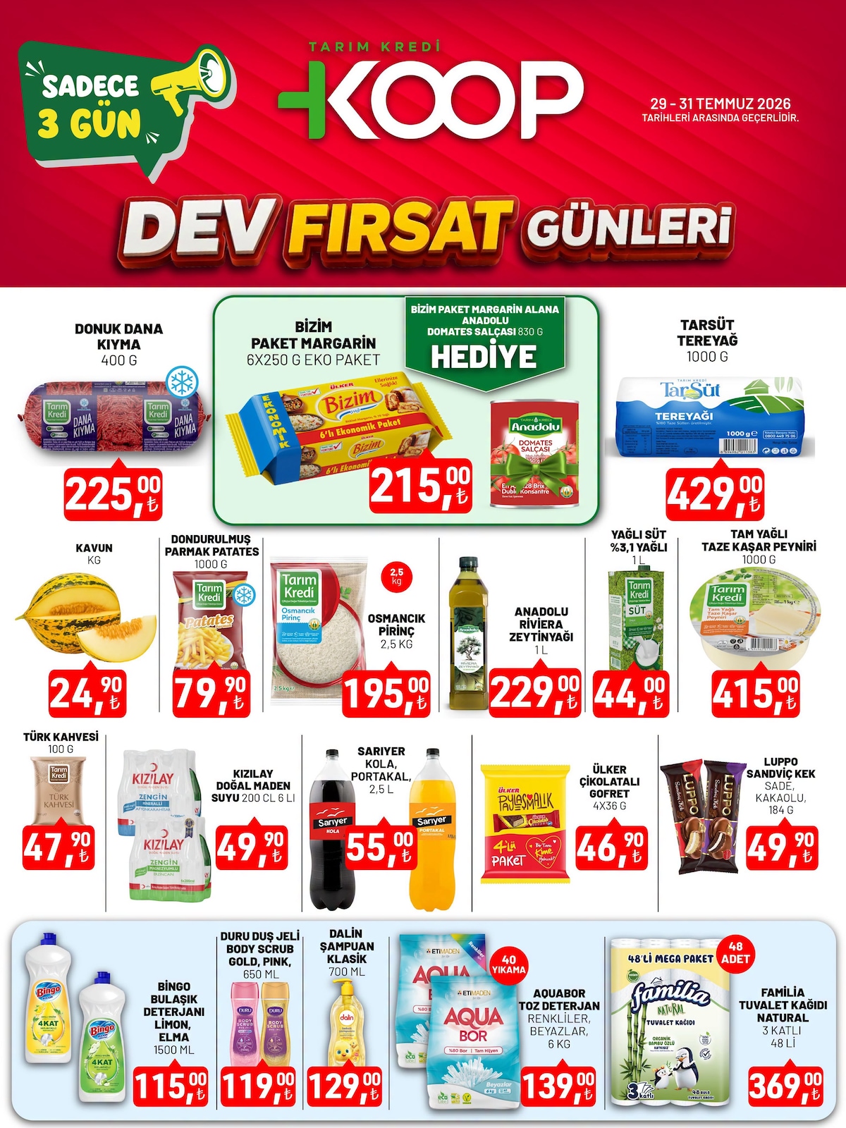Tarım Kredi 29 Temmuz 2026 İndirim Kataloğu