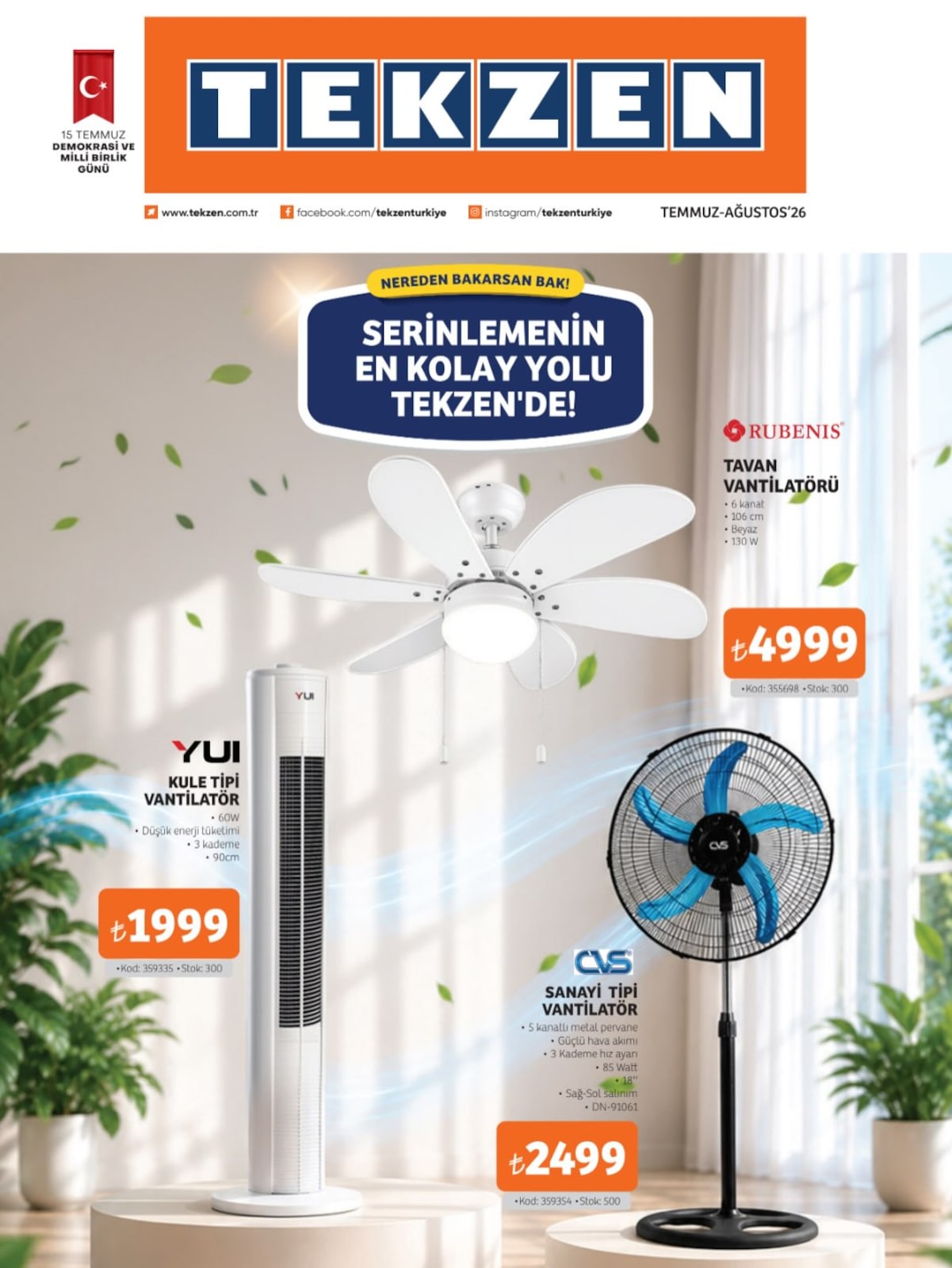 Tekzen 3 Temmuz 2026 İndirim Kataloğu