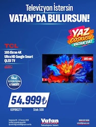 TCL 65P8KGTV 165 Ekran 4K Ultra HD Google Smart QLED Tv