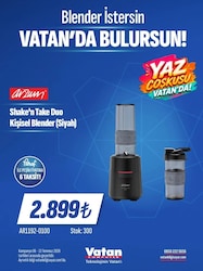 Arzum AR1192-0100 Shake'n Take Duo Kişisel Blender Sİyah