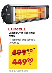 Luxell Duvar Tipi Isıtıcı EX23 2300 W