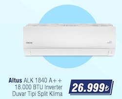 Altus ALK 1840 A++ 18.000 BTU Inverter Duvar Tipi Split Klima