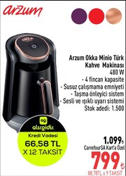 Arzum Okka Minio Türk Kahve Makinası 480 W