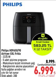 Philips HD9650/90 Airfryer XXL Fritöz 2225 W