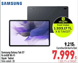 Samsung Galaxy Tab S7 Fe 64GB Wi-Fi Siyah Tablet