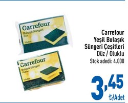 Carrefour Yeşil Bulaşık Süngeri Çeşitleri/Adet 