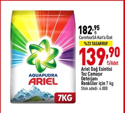 Ariel Dağ Esintisi Renkliler İçin Toz Çamaşır Deterjanı 7 kg