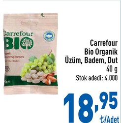 Carrefour Bio Organik Üzüm,Badem,Dut 40 gr