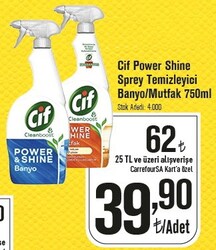 Cif Power Shine Sprey Temizleyici Banyo/Mutfak 750 ml
