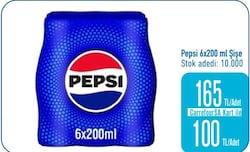 Pepsi Cam Şişe 200 ml 6'lı