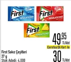 First Sensations Tropikal Meyve Aromalı 27 gr Sakız