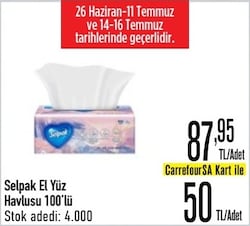 Selpak 100'lü El ve Yüz Havlusu