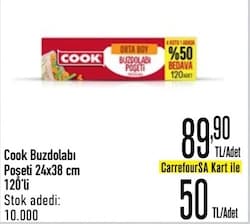 COOK COOK Buzdolabi Poşeti 24 x 38 cm 120 Yaprak 24'lü-Renksiz Standart