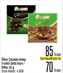 Ülker Antep Fıstıklı Kare Çikolata 65 gr